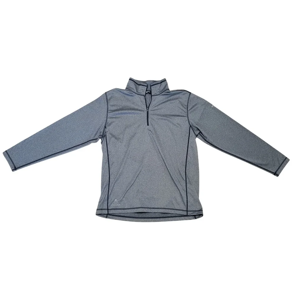 The North Face Mens XL Quarter Zip Pullover Heather Grey Aerotek Performance Top